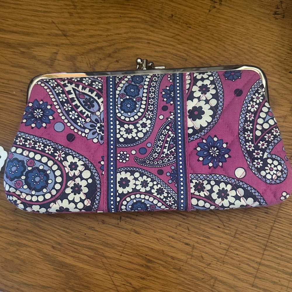 Vera Bradley Purple and Blue Paisley Clutch